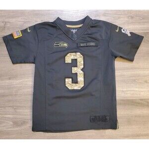 Nike Seattle Seahawks NFL Jersey Youth M Salute To Service #3 Wilson Desert camo